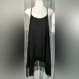Raviya black fringe beach cover-up
NWOT